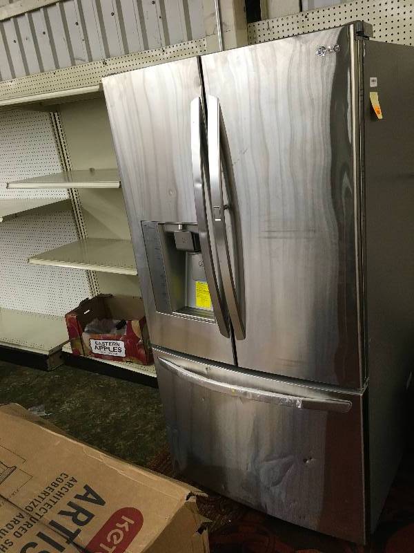 lot 286 image: LG LFXS29766S Refrigerator, Retail $3,399.99