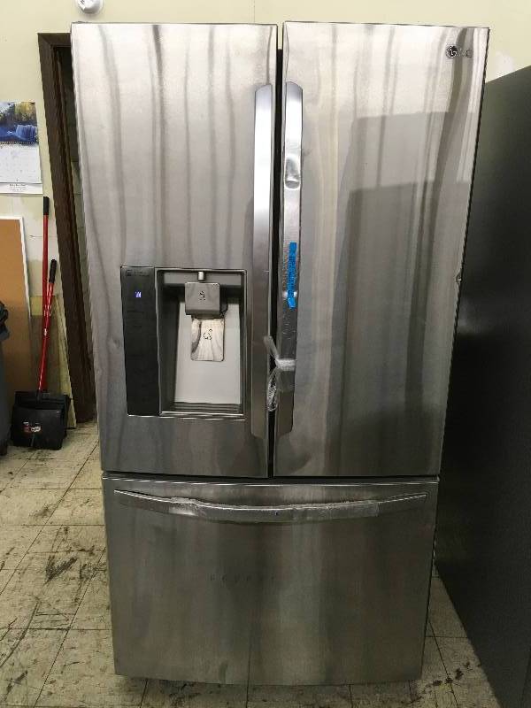 lot 291 image: LG LFX31925ST Refrigerator, Retail $2,999.99