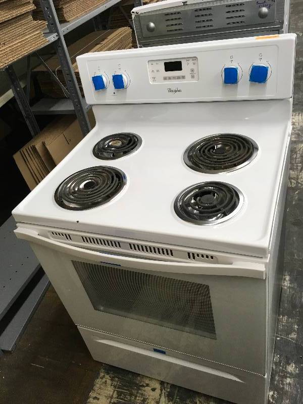 lot 295 image: Whirlpool Coil Top Stove, Retail $499.99