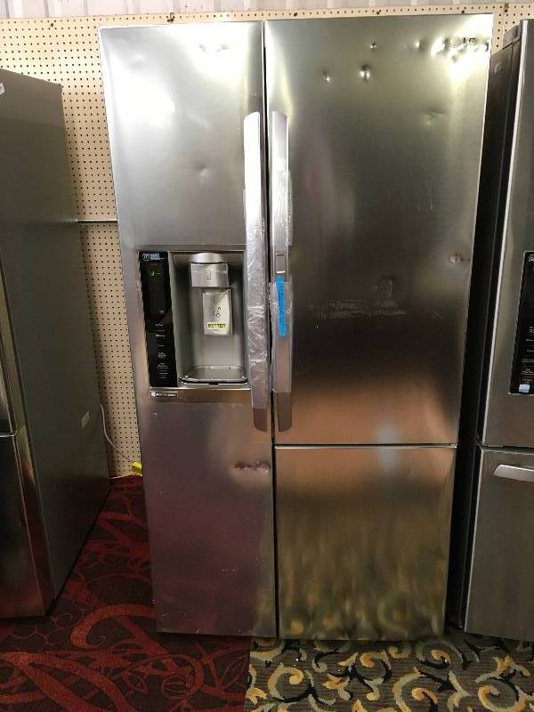 lot 296 image: LG LSXS26366S Refrigerator, Retail $1,799.99