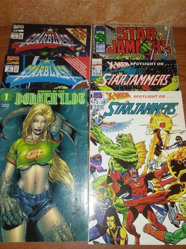 6 comics, starjammers, X-Men, starblast, darkchylde, Randy Queen near mint to Mint