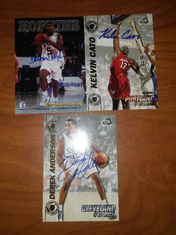 3 NBA rookie autographed cards