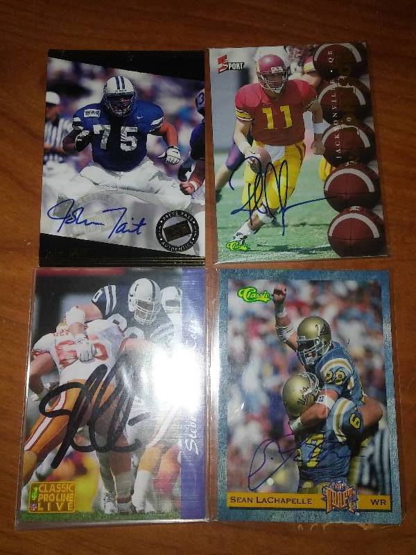 4 NFL autograph cards