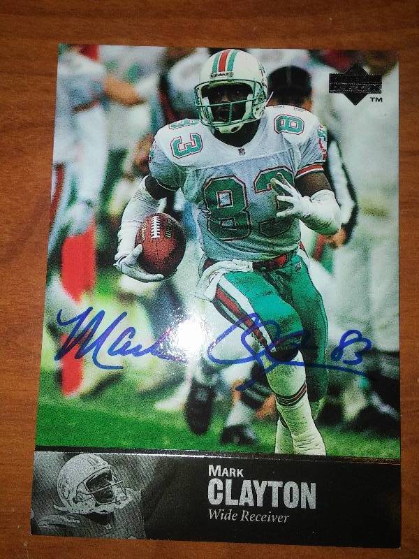 Mark Clayton autographed card