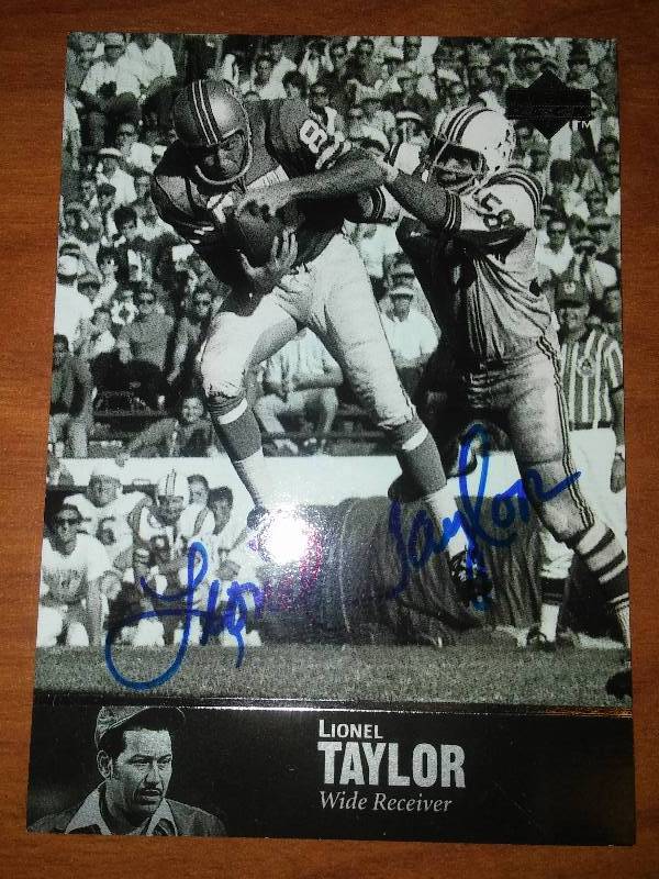 Lionel Taylor autographed card with upper deck