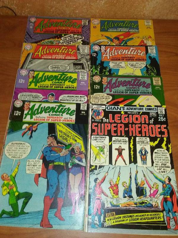 8 Adventure Comics, Superboy and the Legion of Superheroes  363, 364, 369, 374 375, 376, 377, 403