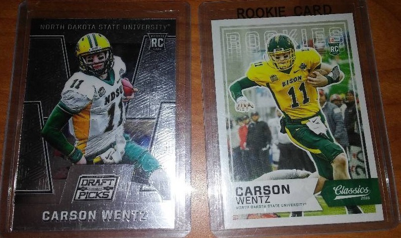 2 Carson Wentz rookie cards