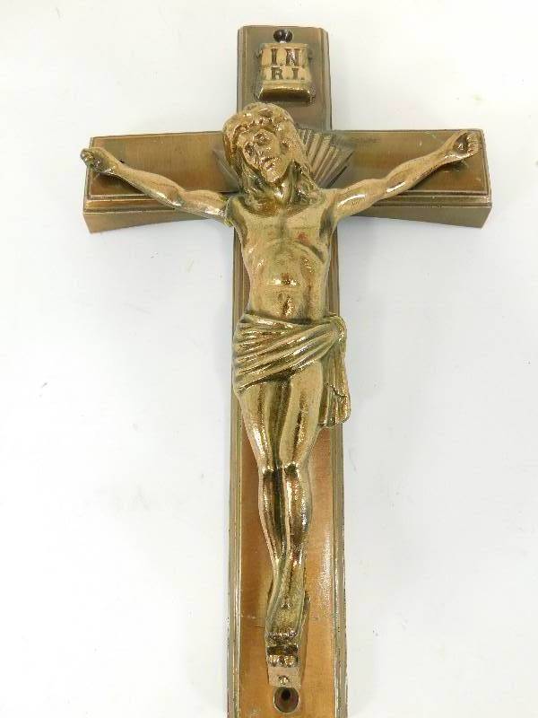 lot 2 image: Jesus Hanging On The Cross--Brass