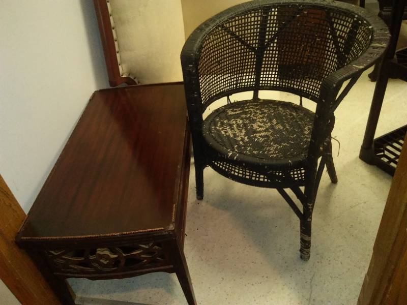 Wicker Chair And Side Table Coffee Table Cheap Shipping