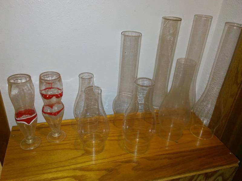 lot 331 image: Vintage Lantern Globes and swimsuit glasses