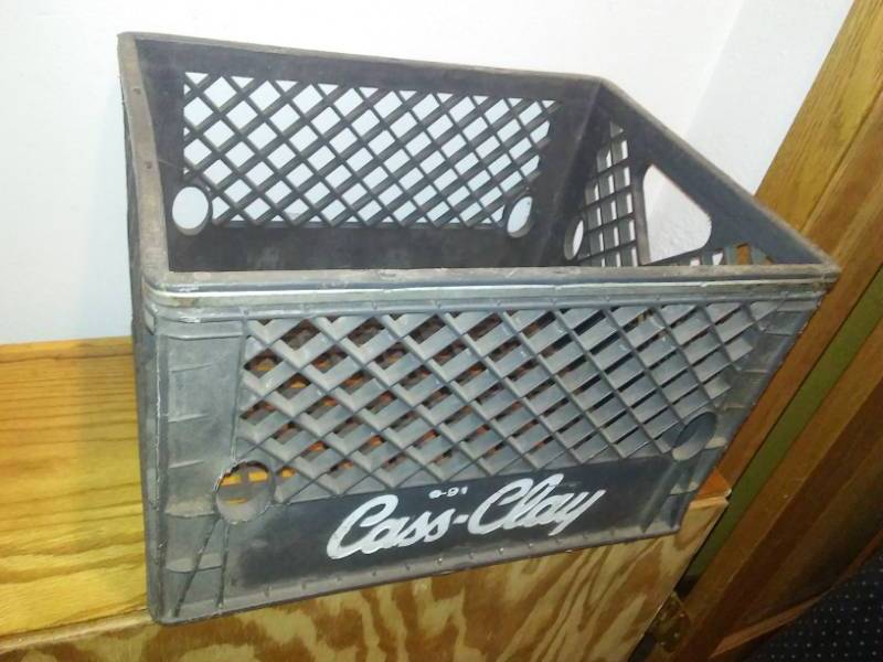 lot 389 image: Cass clay ABS and metal Dairy crate