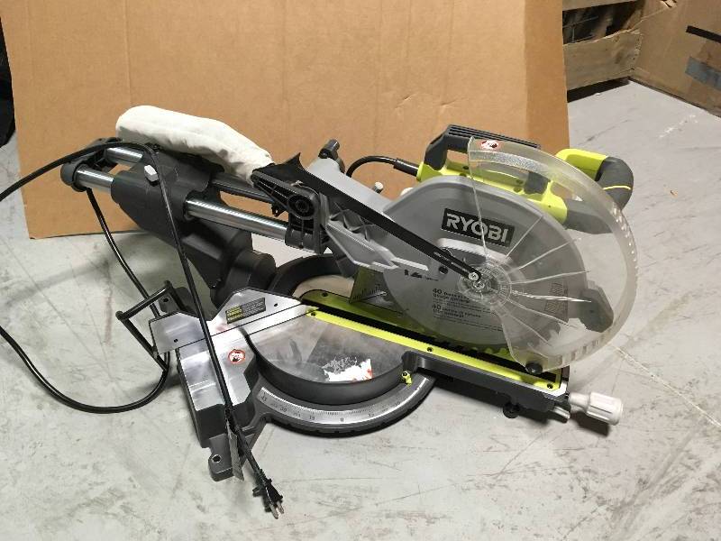 Ryobi 15 Amp 12 in. Sliding Miter Saw with Laser  In good working condition