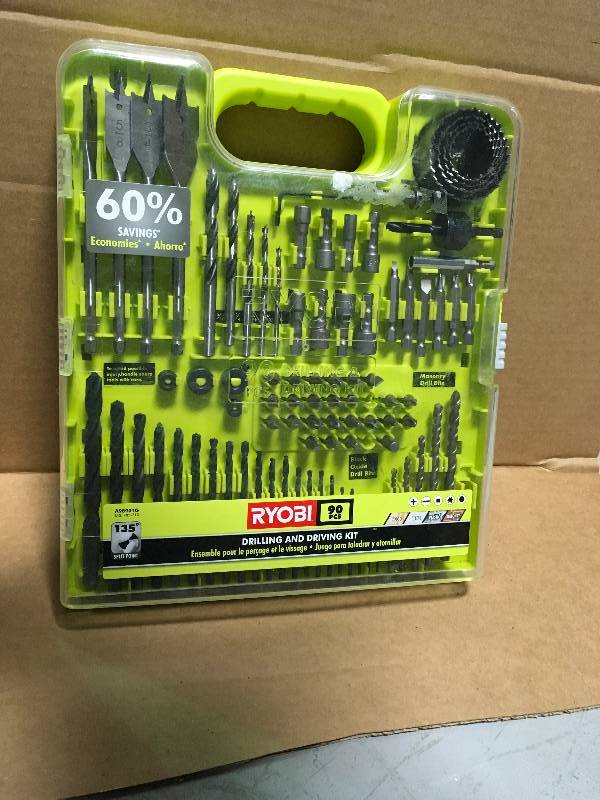 RYOBI Drill and Drive Kit (90-Piece)  MISSING TWO PCS