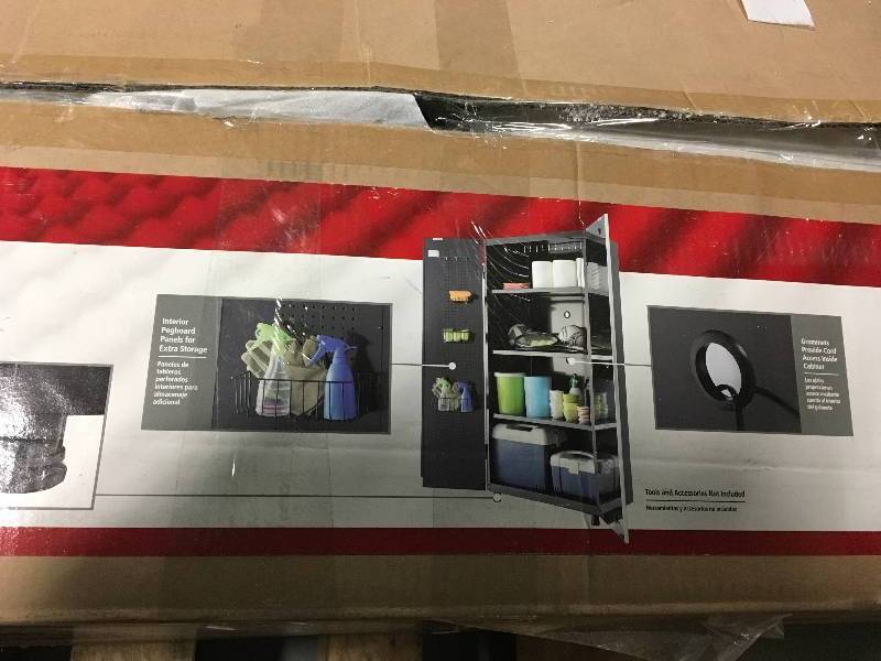 HUSKY 72 in. H x 36 in. W x 18 in. D Steel Tall Garage Cabinet in good conditions
