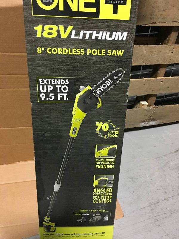 RYOBI ONE 8 in. 18-Volt Lithium-Ion Cordless Pole Saw 1.3 Ah Battery and Charger Included in good conditions