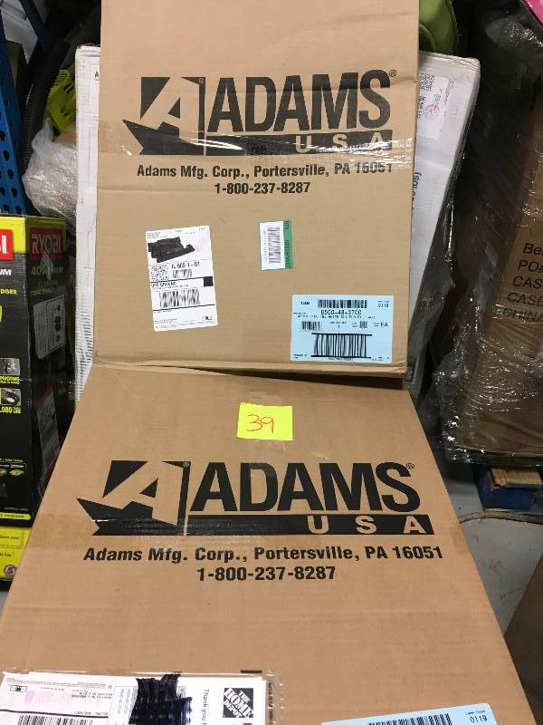Adams Manufactoring Quik-Fold White Resin Plastic Outdoor Side Table Lot of 2 not used
