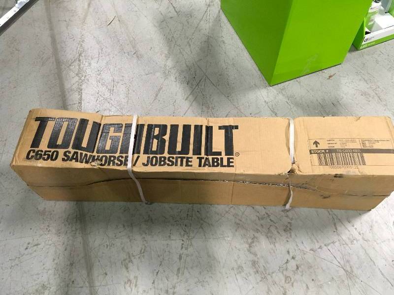 TOUGHBUILT 42.4 in. W Adjustable Height (25-32 in.) Steel Sawhorse and Jobsite Table  1300 lb. Capacity not used