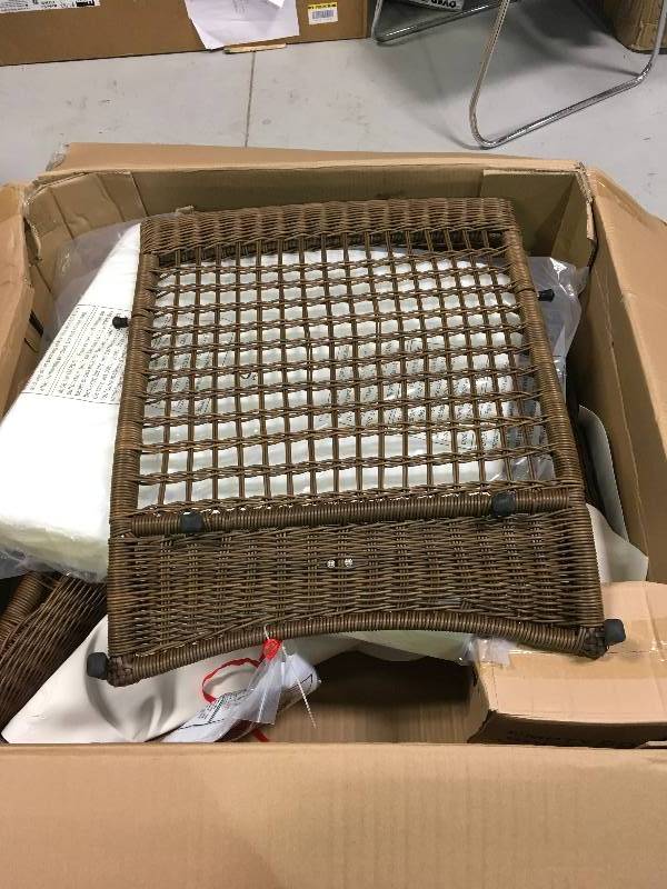 Spring Haven Brown Wicker Patio Club  Chair Brown Bare  with Cushions Included not used