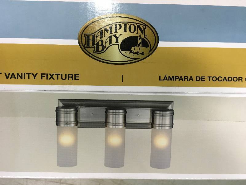 3-Light Brushed Nickel Wall Vanity Fixture New