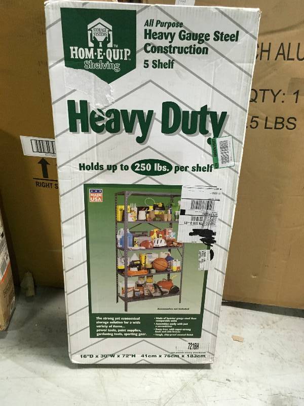 EDSAL 72 in. H x 36 in. W x 16 in. D 5-Shelf Steel Shelving Unit in Gray in good conditions