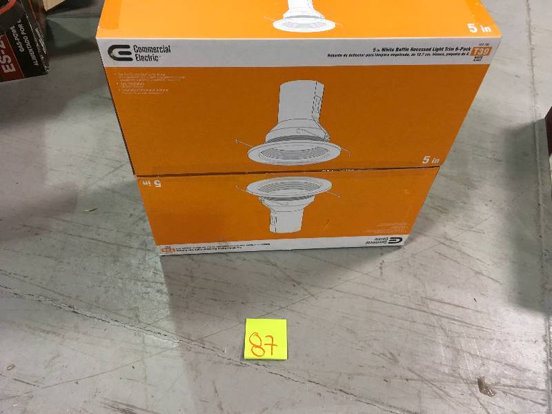 Commercial Electric 5 in. White Recessed Baffle Light  Trim (6-Pack) Lot of 2 New