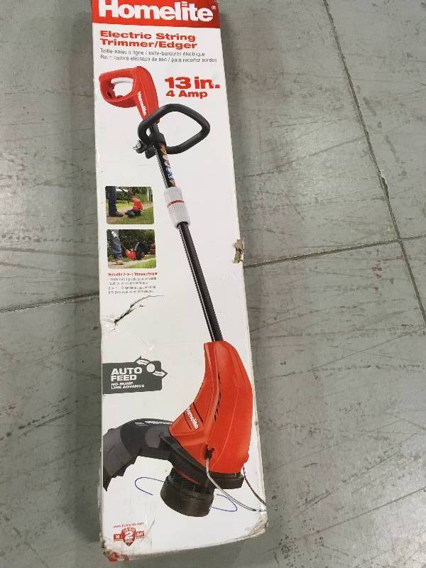 Set of 2 Homelite 13 in. 4 Amp Straight Electric String Trimmer in working conditions
