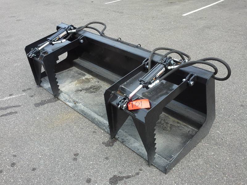 84 Solid Bottom Double Grapple Bucket (Skidsteer Attachment)