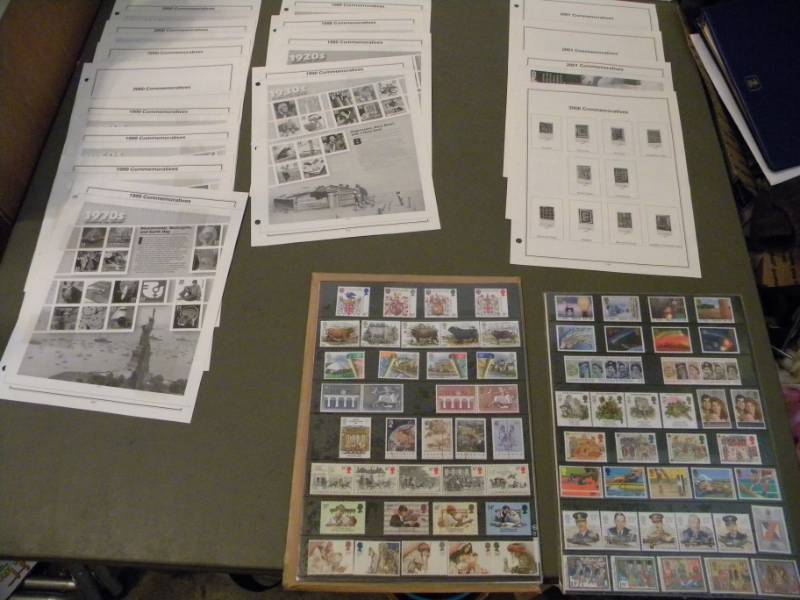 2 Pages of Stamps & 10 Commemorative Stamp Sheets