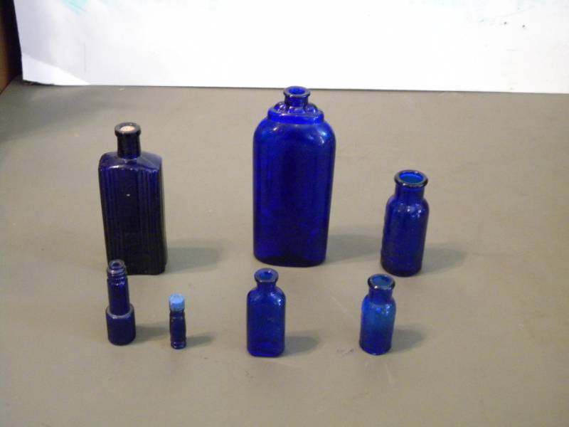 Vintage Cobalt Blue Bottles