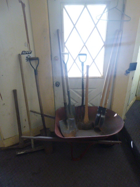 lot 45 image: Wheel Barrow and Tools