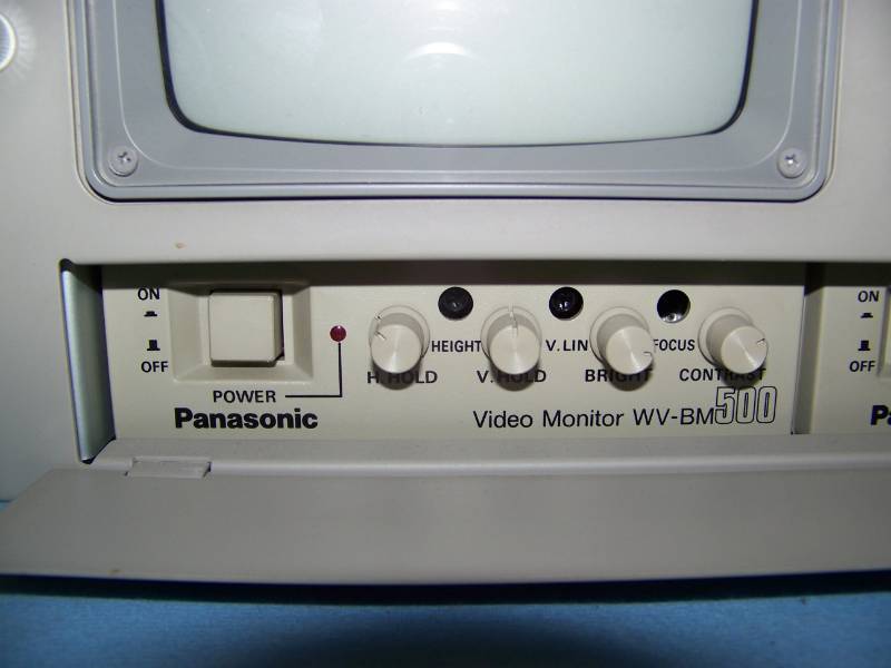lot 70 image: (3) Panasonic, 5, BW, Video Monitors in Rack Shelf