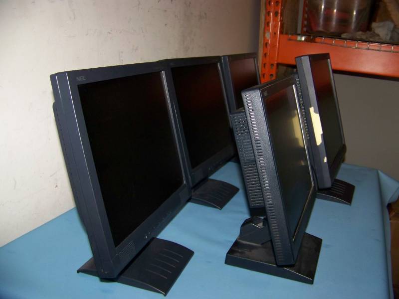 lot 116 image: (5) NEC, Computer  PC Monitors on Stands
