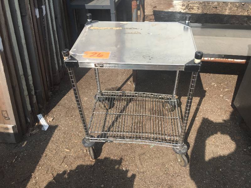 lot 26 image: Stainless steel metro cart