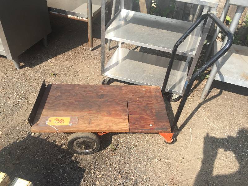 lot 36 image: Tool box cart and stainless steel work table