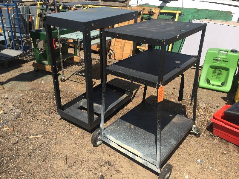 lot 100 image: Black rolling carts
