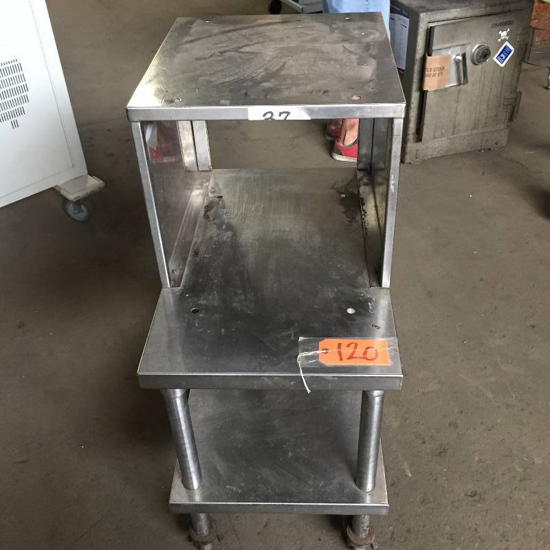 lot 120 image: Stainless steel kitchen cart
