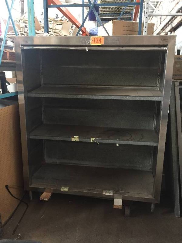 lot 124 image: Stainless steel very heavy duty cabinet