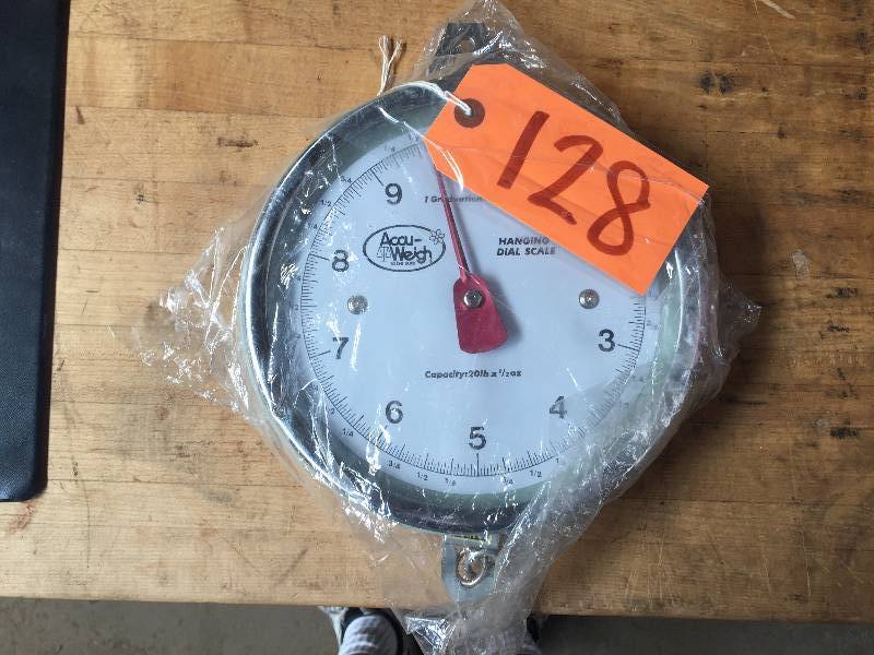 lot 128 image: Accu-Weigh hanging dial scale