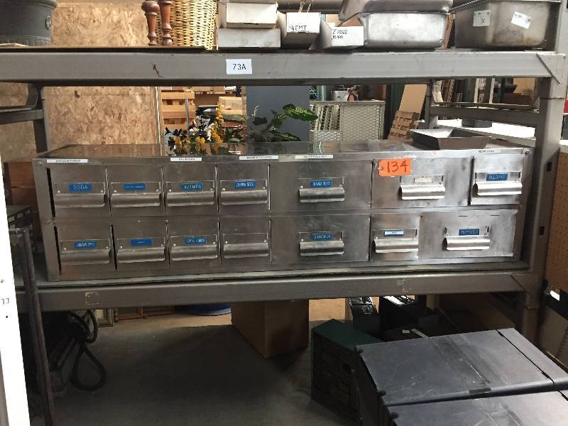 lot 134 image: Stainless steel drawer cabinets