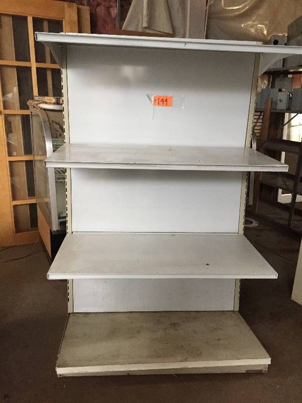 lot 144 image: White Very Heavy duty grocery shelving