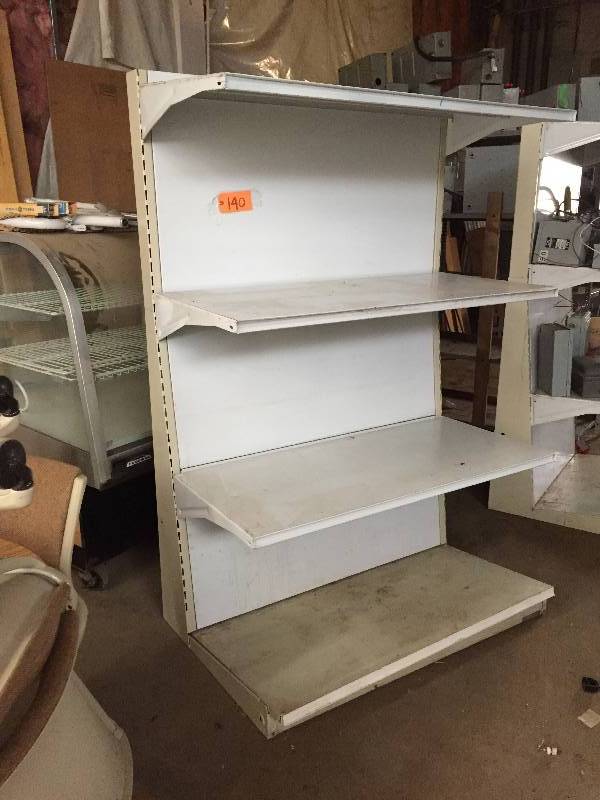 lot 140 image: White Very Heavy duty grocery shelving