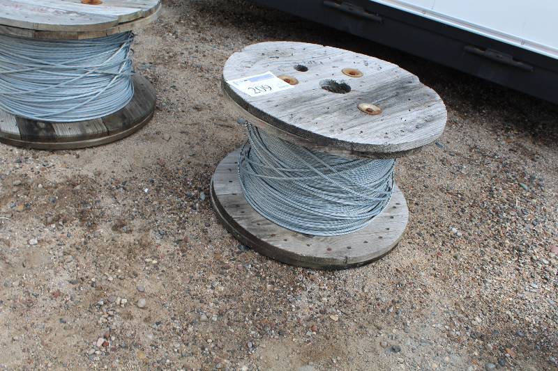 lot 209 image: Wood Spool w Partial Spool of Cable