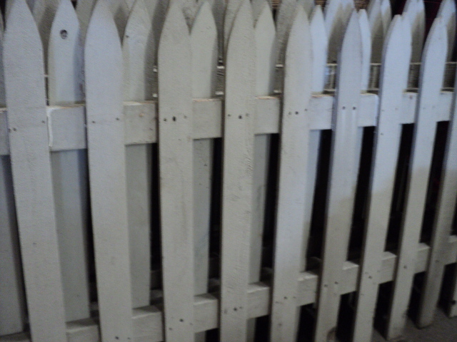 3 panels of 41in x 7ft grey picket ...