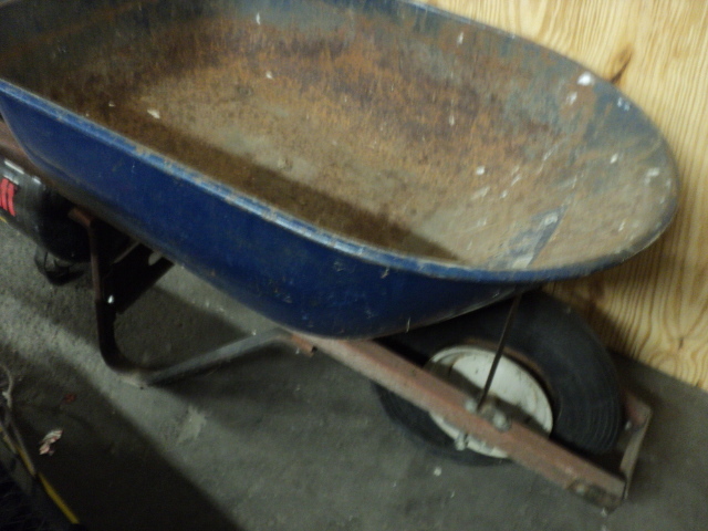 blue wheelbarrow...