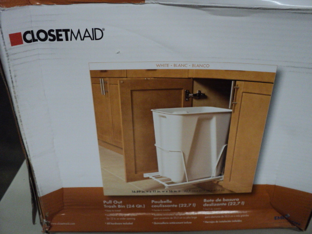 closet maid pull out trash bin...