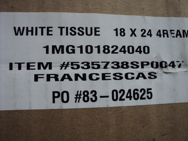 Box of white tissue wrapping paper ...