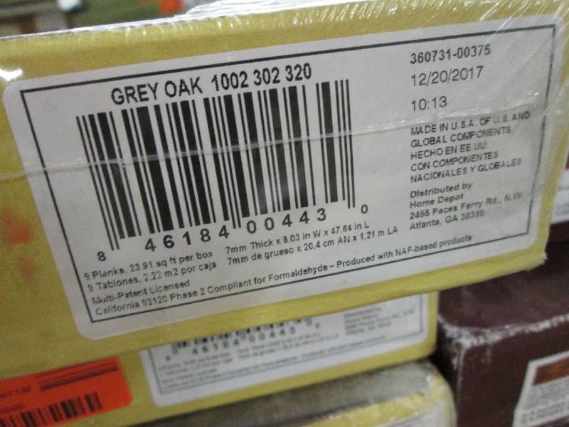 lot 250 image: 5 Cases TrafficMaster Grey Oak 7 mm...