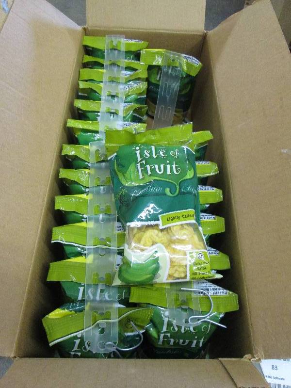lot 82 image: Box of 20- 2.5 oz Bags Isle of Frui...