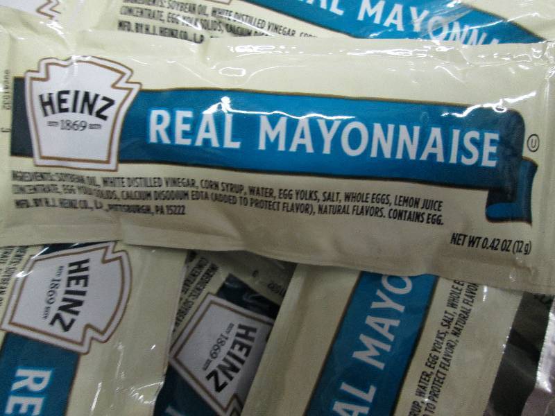 lot 21 image: Case of 500 Heinz Real Mayonnaise ....