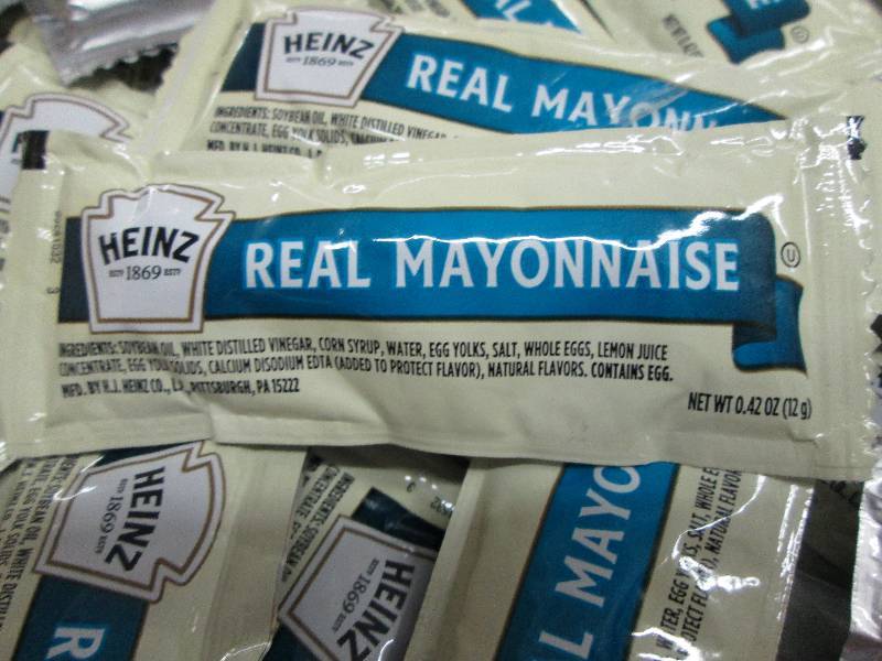 lot 108 image: Case of 500 Heinz Real Mayonnaise ....